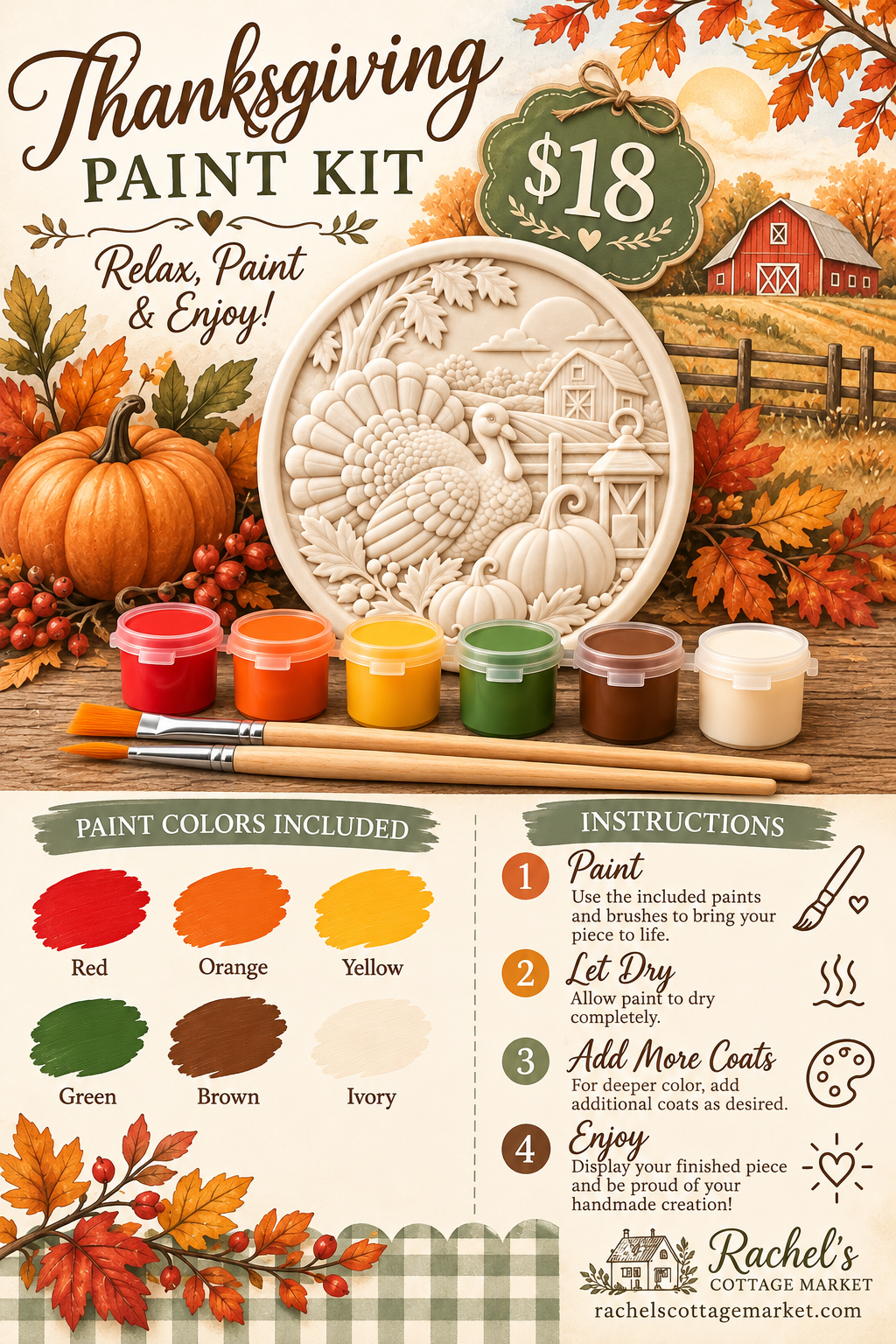 Thanksgiving Turkey Medallion Paint Kit