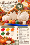 Thanksgiving Paint Kit — Pumpkin, Maple Leaf & Turk
